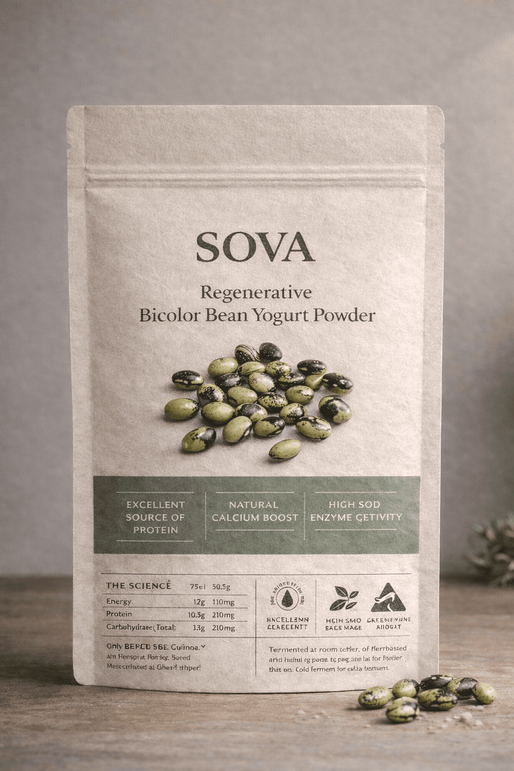 SOVA Bicolor Bean & Coconut Probiotic Yogurt (Stand-up Pouch 200g)