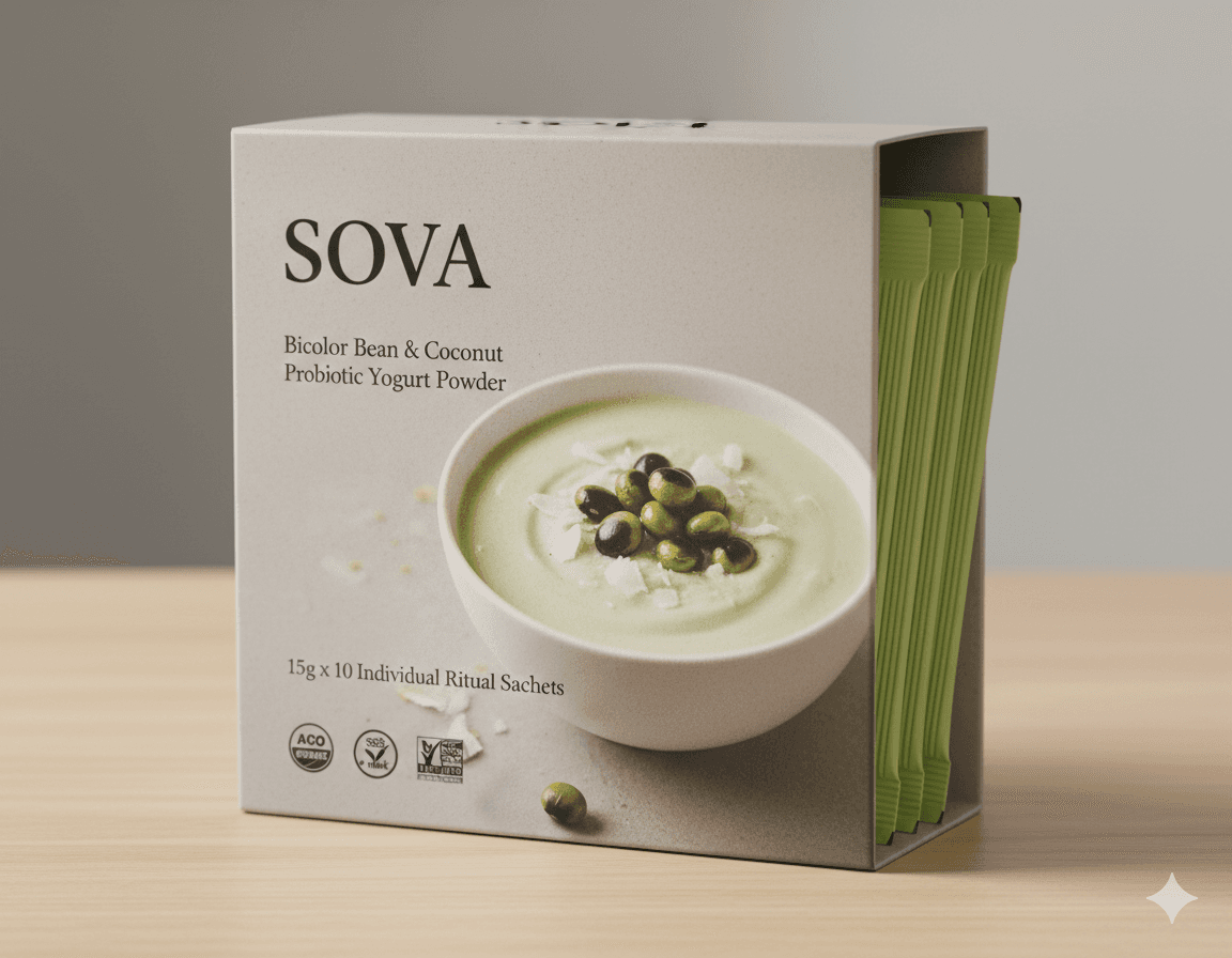 SOVA Bicolor Bean & Coconut Probiotic Yogurt (Gift Box - 10 Sachets)